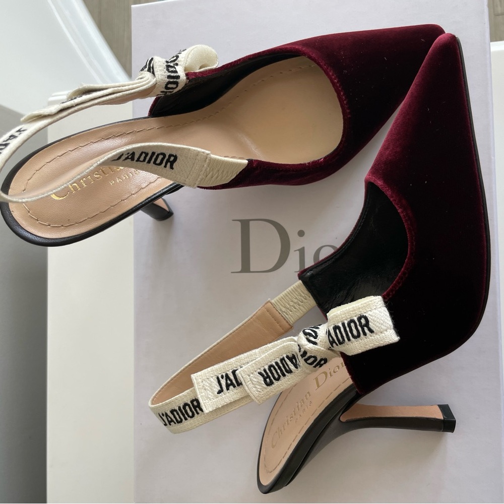 Dior J’Adior Slingback Heels Deep Amaran 34.5 - Picture 2 of 12